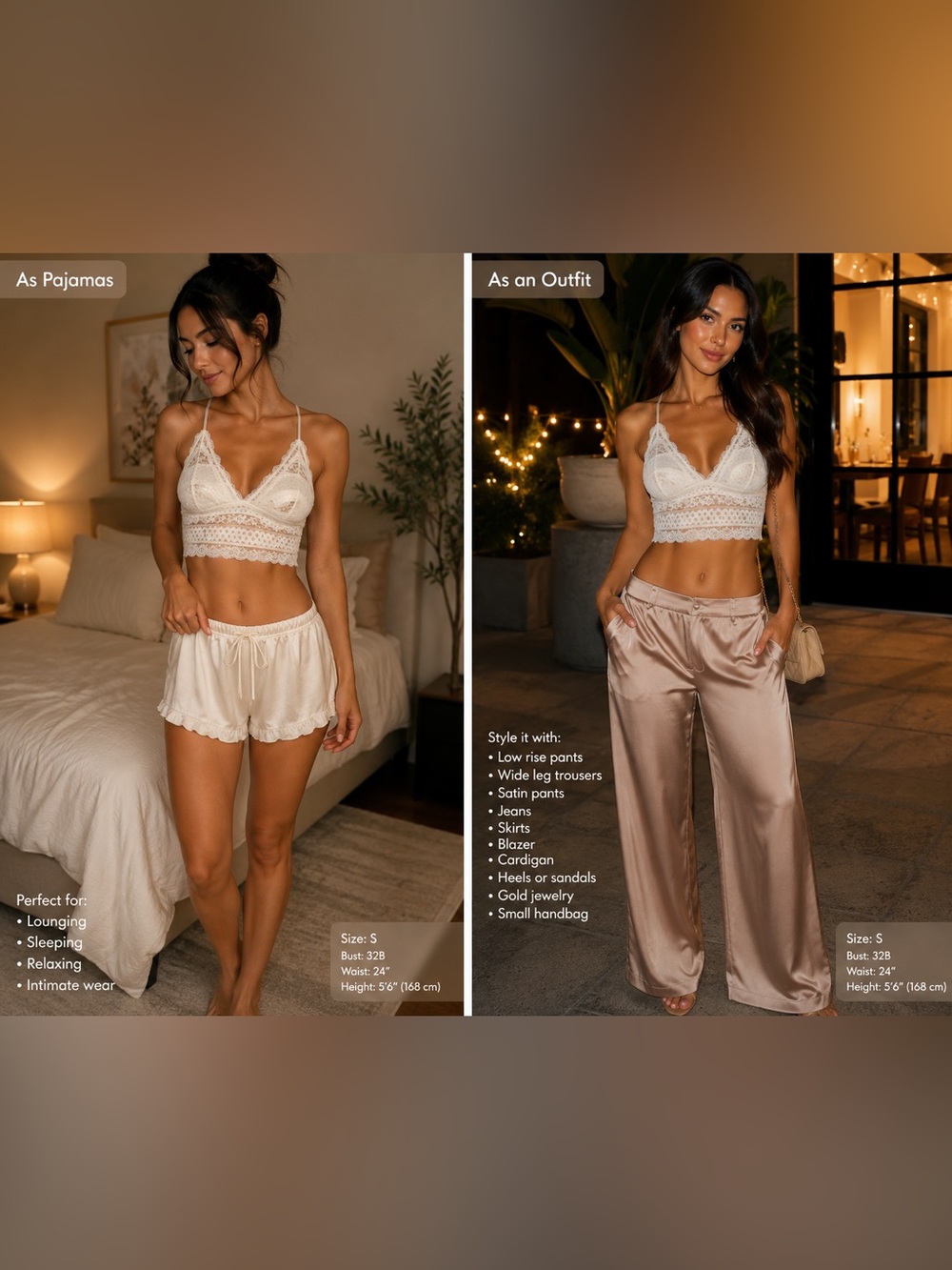 wild fable White Lace Bralette Crop Top